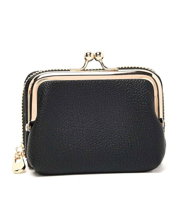 Classic Black Leather Coin Purse - Image 2