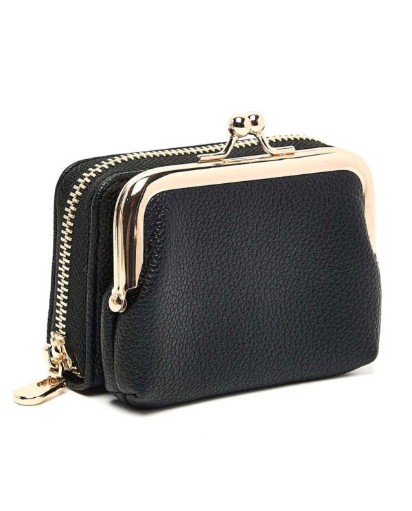 Classic Black Leather Coin Purse - Image 3