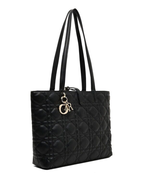 Quilted Black Shoulder Bag – Elegant Everyday Tote - Image 2