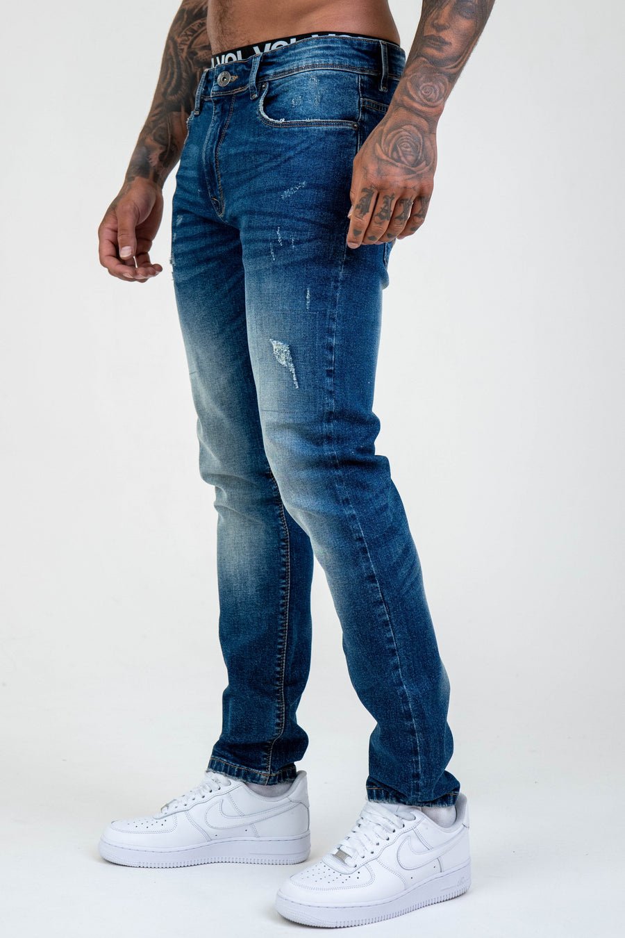 Belmont Tapered Jeans - Mid Blue - Image 4