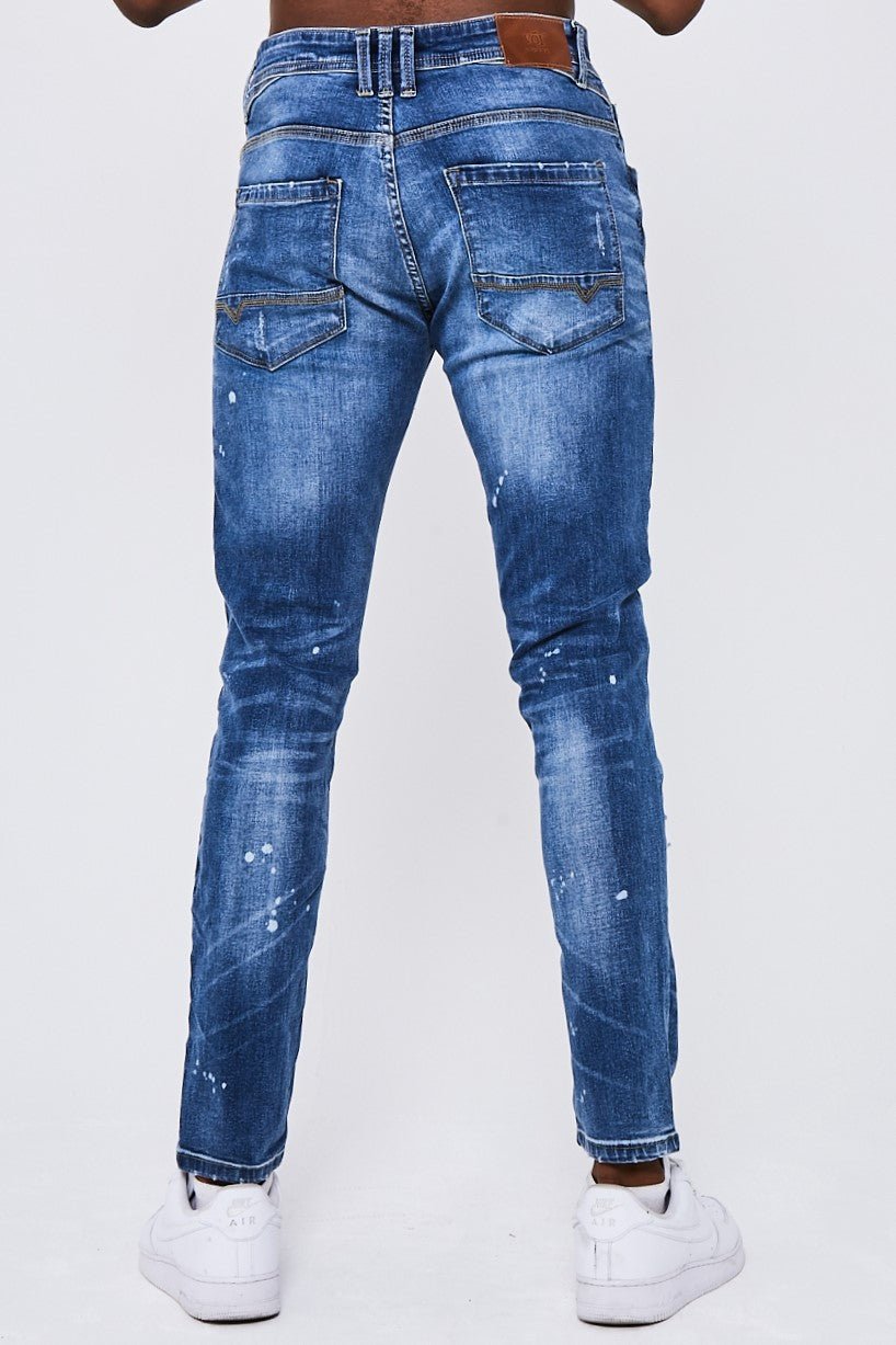 Harrow Taper Fit Jeans - Mid Blue - Image 3