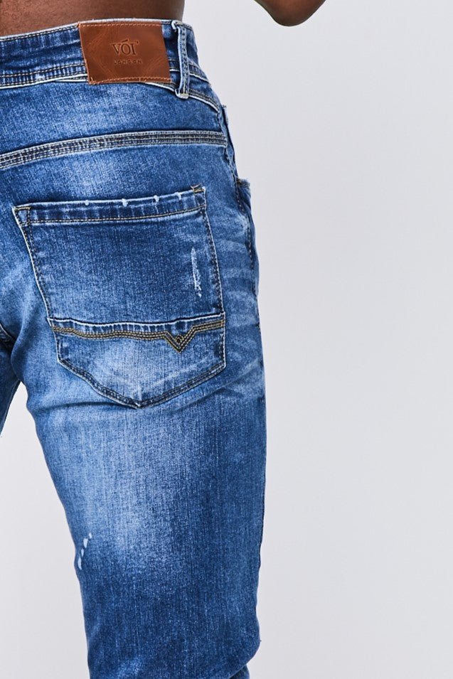 Harrow Taper Fit Jeans - Mid Blue - Image 4