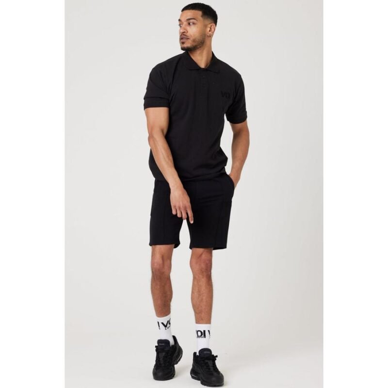 Buxton Street Polo & Shorts Set - Black