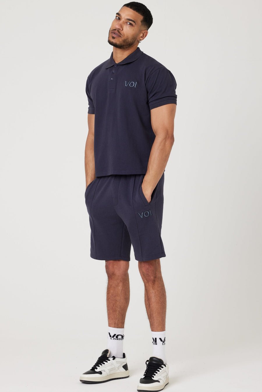 Buxton Street Polo & Shorts Set - Navy - Image 7