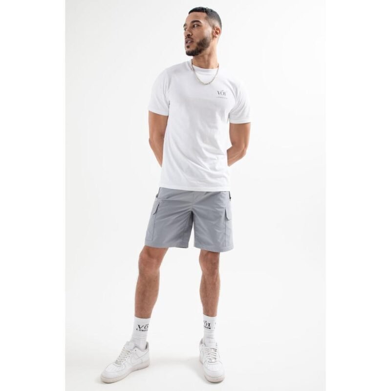 Brookstreet T-Shirt & Shorts Set - White/Grey