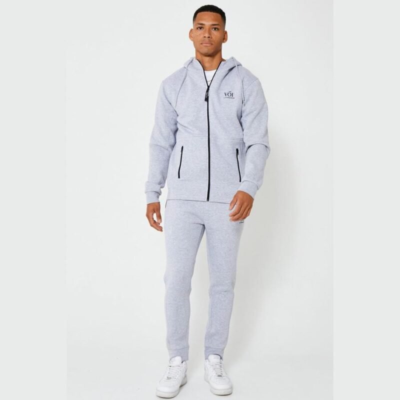 Guildford Zip Hoodie & Joggers Set - Grey Marl