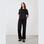 Lace Detail Top and Relaxed Fit Pants