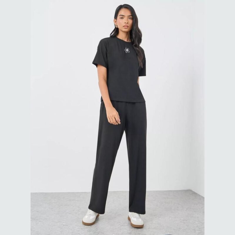 Flower Embroidery Top and Joggers