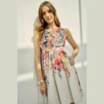 Floral Gathered Mini Dress