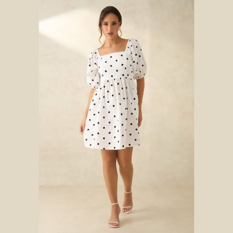 Cotton Polka Mini Dress