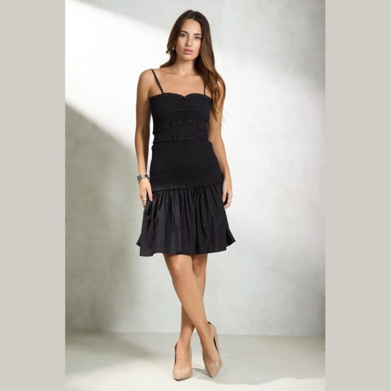 100% Cotton Smocked Mini Bodycon Dress